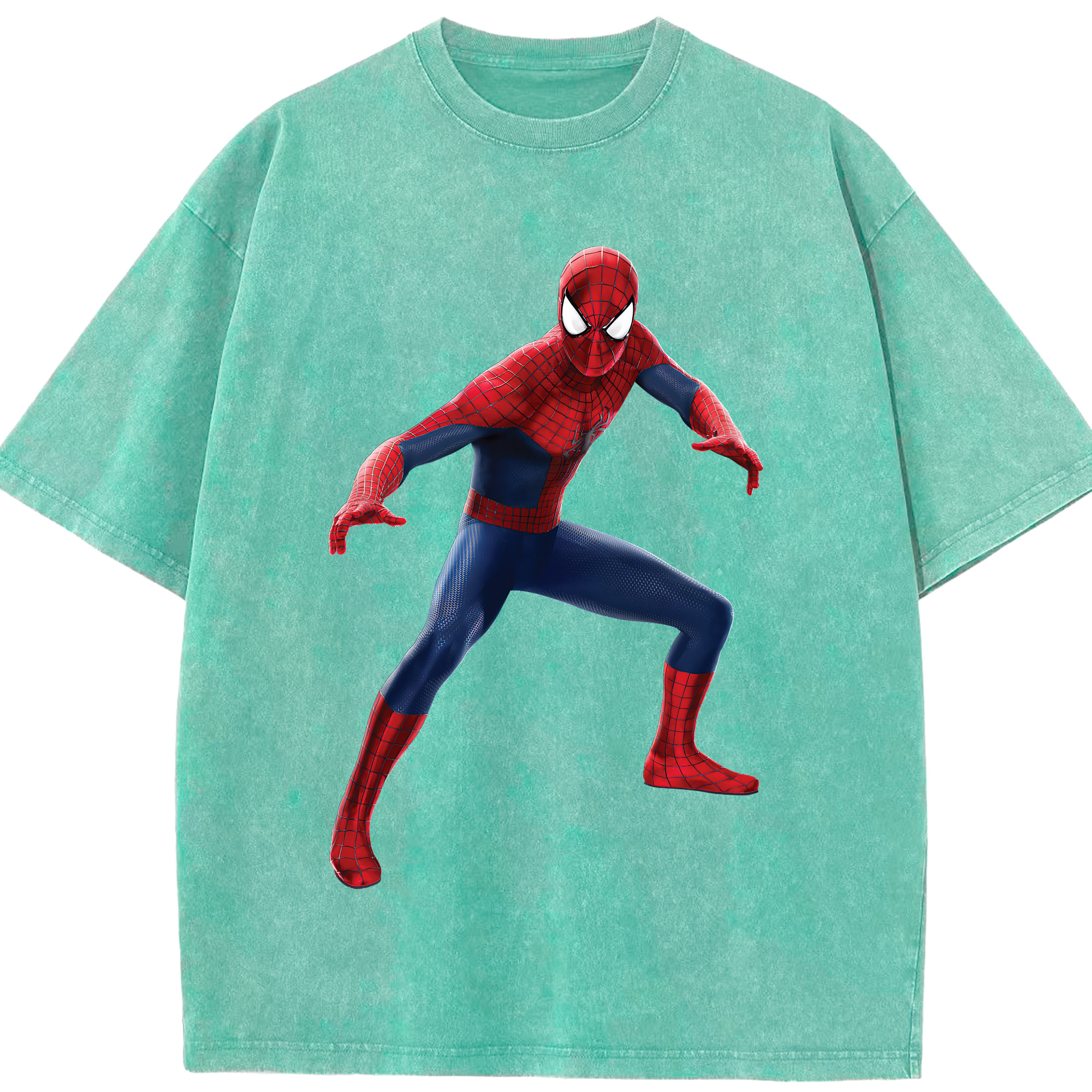 （画像用） Spider Man スパイダーマン 綿100% ヴィンテージ風 半袖Tシャツ（フロントプリント）